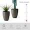 Glitzhome&#xAE; 16.75&#x22; Eco-Friendly Faux Brushed Steel Texture Planters, 2ct.